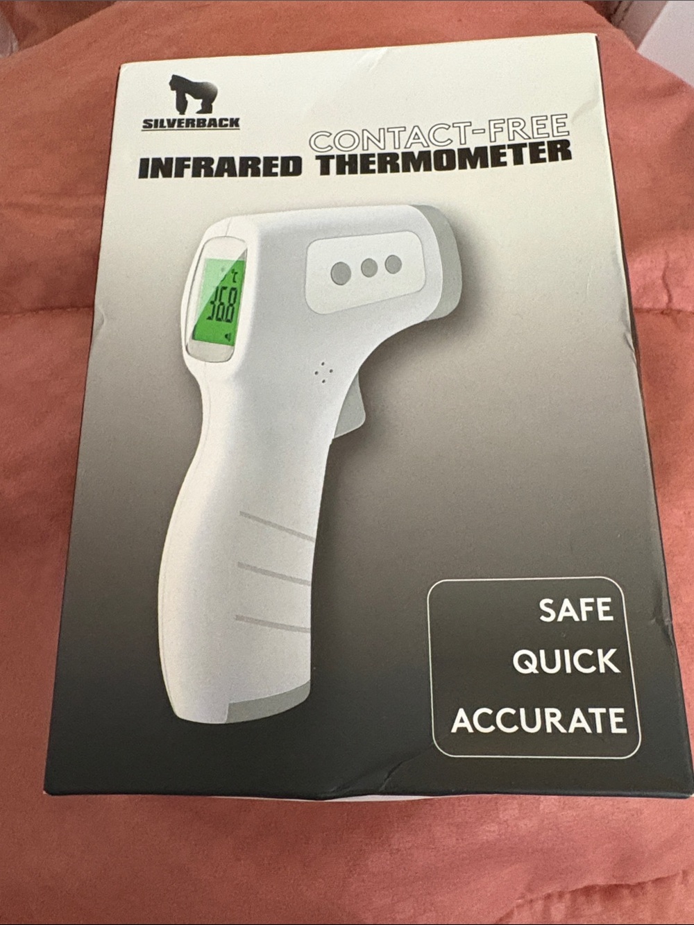 Silver Jeans White Infrared Digital Thermometer with Green Display